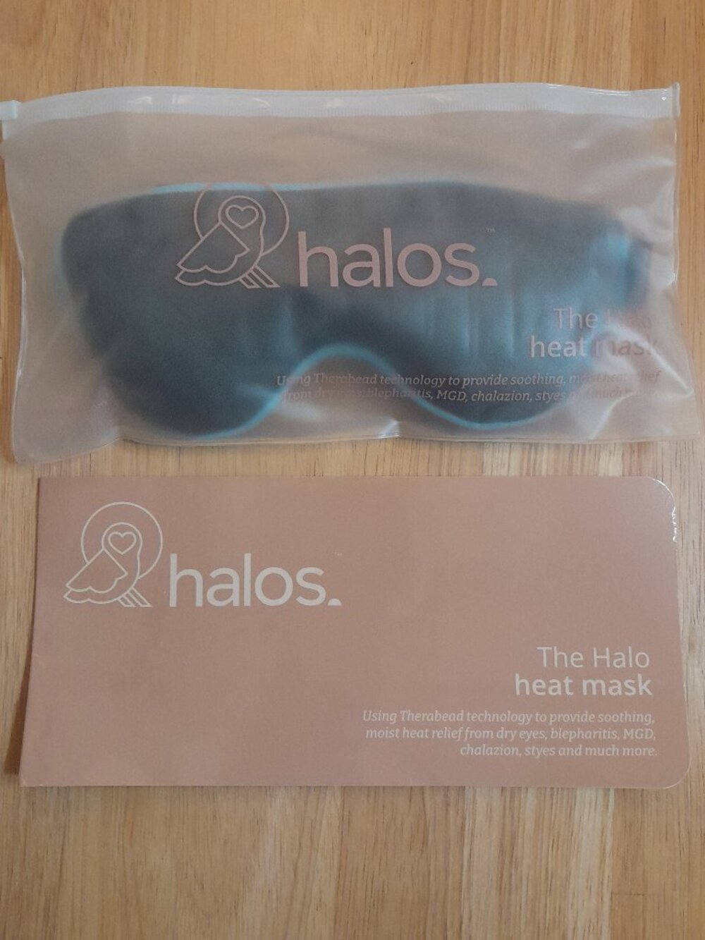 MyHalos Heated Eye Mask Microwavable Therabead technology Hypoallergenic